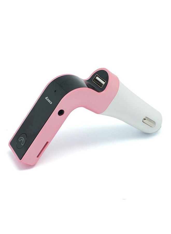 NIBEMINENT Bluetooth FM Transmitter With Music Player White/Black/Pink - Image 2