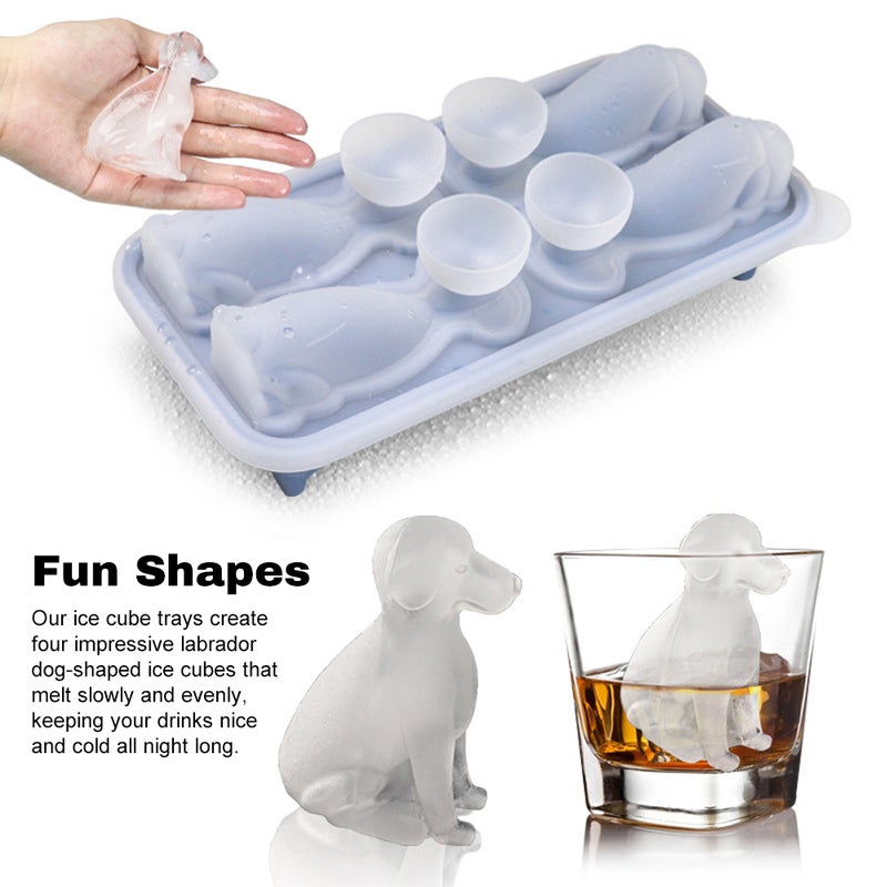 Dog Shaped Ice Cube Tray: Black Silicone Mold - Slow Melt Reusable Tray for Home Bar, Beverage Cooling, DIY Desserts & Dog Lover Gifts - Image 4
