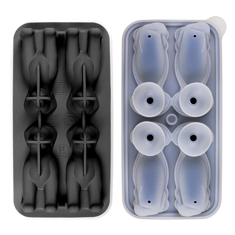 Dog Shaped Ice Cube Tray: Black Silicone Mold - Slow Melt Reusable Tray for Home Bar, Beverage Cooling, DIY Desserts & Dog Lover Gifts - Image 1