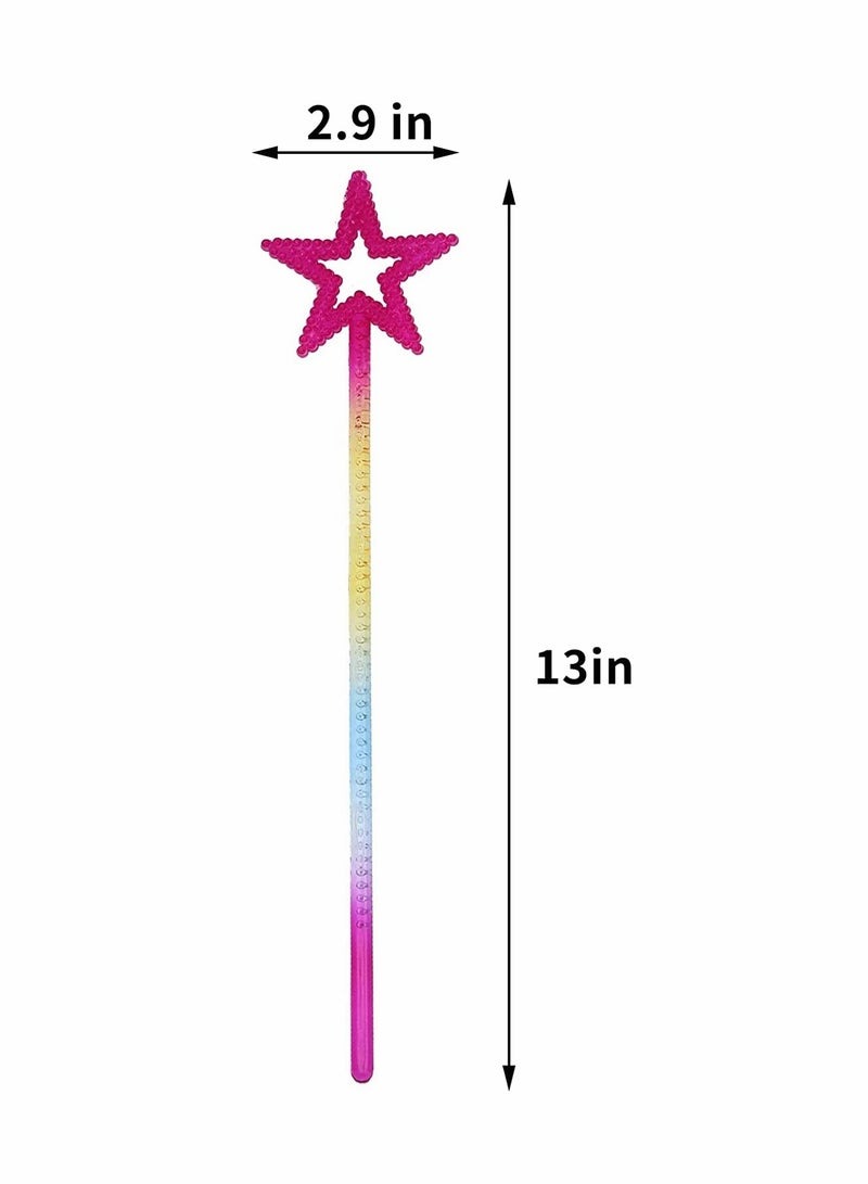 KASTWAVE Star Fairy Wands 5PCS Girls Costume Props Star Magic Wand Angel Fairy Wands Sticks Birthday Party Wedding Cosplay 13 Inches (Multicolor) - Image 2