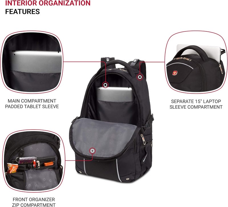 SwissGear 3258 Laptop Backpack Black 185Inch - Image 4