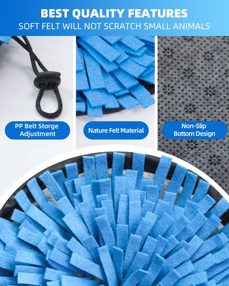 OVMKOV Rabbit Foraging Mat, Interactive Feed Game for Boredom, Small Pet Puzzle Toy, OVMKOV 9.44" x 9.44" Polar Fleece Snuffle Pad Bed Nosework Feeding Mat for Bunny Hamster Guinea Pigs Ferrets Chinchillas - Image 2
