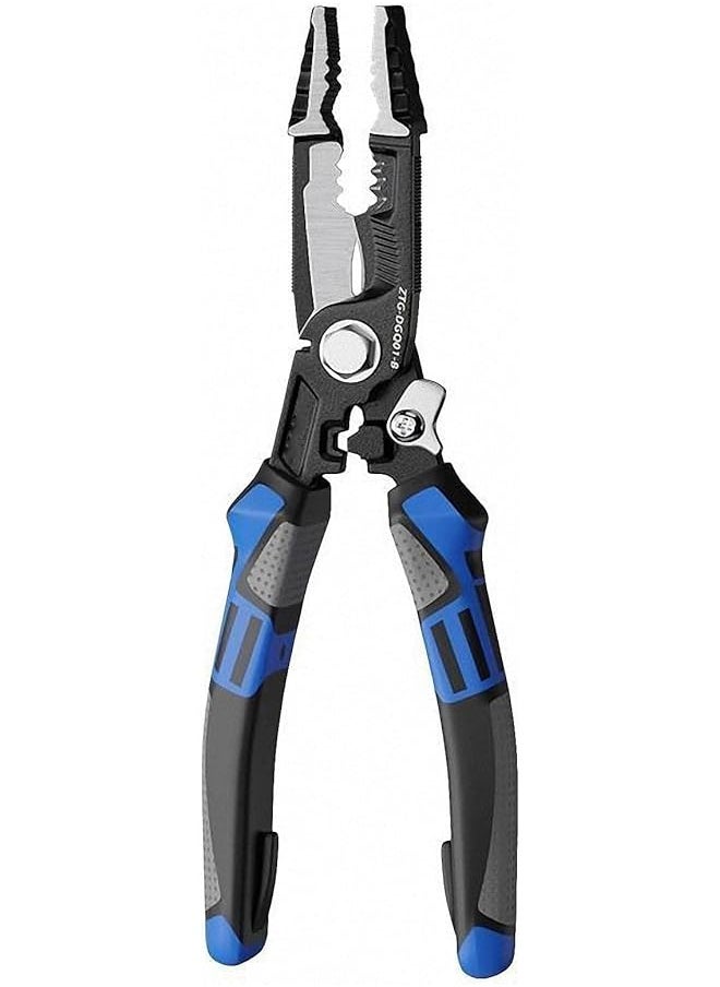PROMASS promass 9-in-1 Wire Stripper Tool, 8-Inch Multifunctional Wire Stripper Pliers, Cable Cutters, Wire Crimping Tool, C-RV Wire Stripping, Cutting, Crimping, and Shearing, Ideal for Electric Cable Work  - Image 1