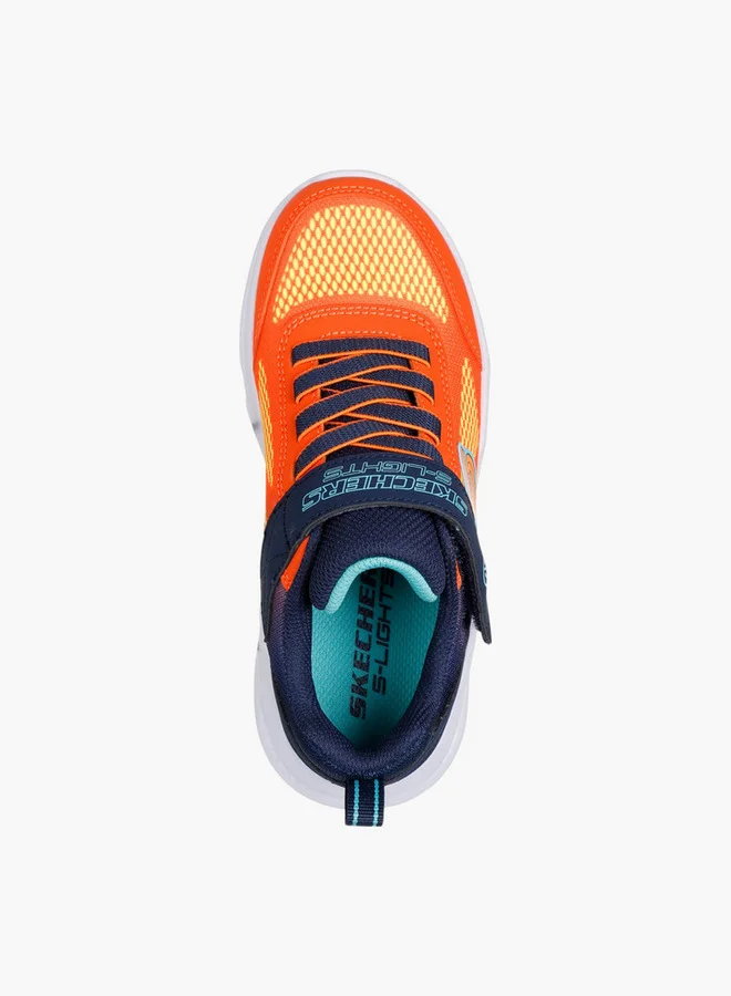 SKECHERS Boys' SKECHERS METEOR LIGHTS Sports Shoes with Hook and Loop Closure - 401495L-NVOR