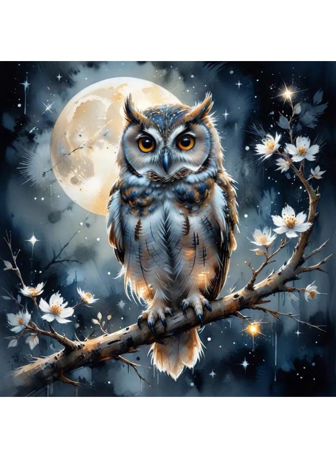 croshom Diamond Art Kits for Adults, Owl Diamond Art Painting Kits for Adults Beginners, 5D DIY Full Drills Gem Craft for Gifts, Home Wall Decor 13.8" x 13.8" - Image 1