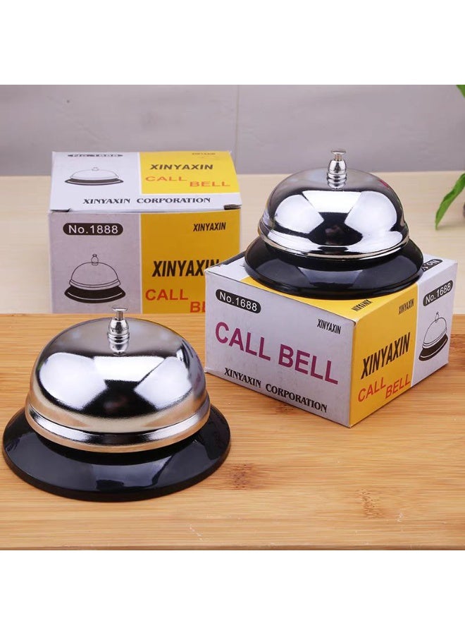 Desk Bell Stainless Steel Hand Service for Kitchen Hotels Schools Restaurants Reception Areas Warehouse Bells Customized Important Dishes Anti-Rust Cute Sound,Silver - Image 4