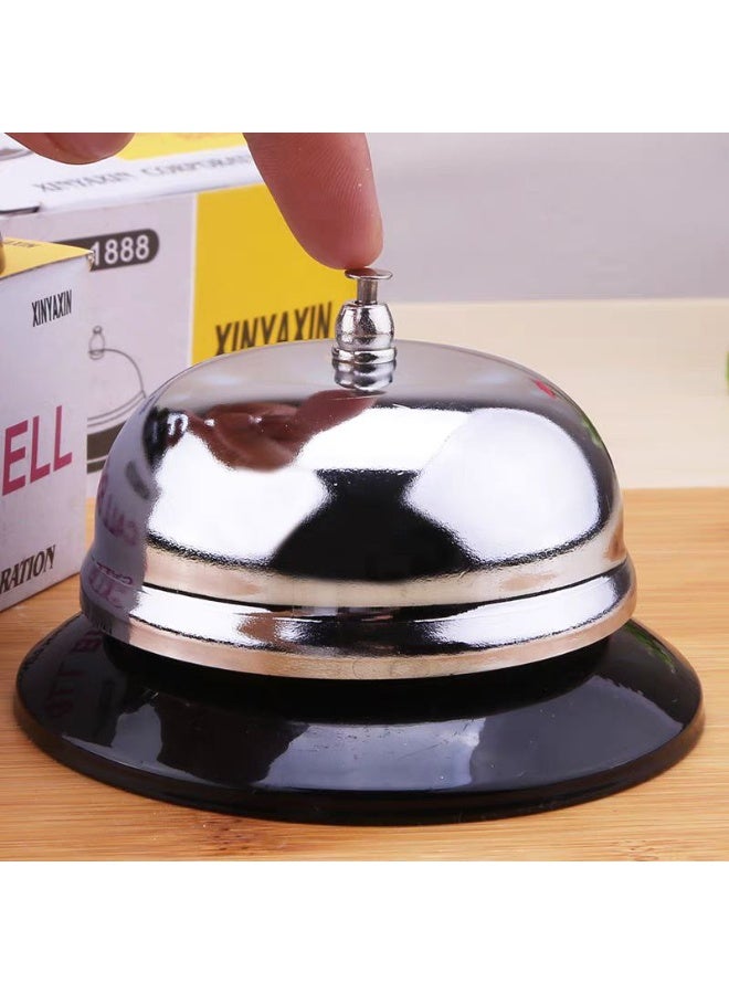 Desk Bell Stainless Steel Hand Service for Kitchen Hotels Schools Restaurants Reception Areas Warehouse Bells Customized Important Dishes Anti-Rust Cute Sound,Silver - Image 1