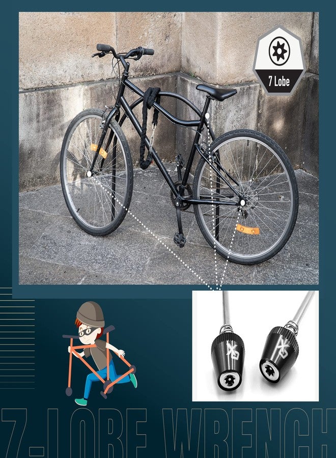 ONIPAX Bike Anti-Theft Locking Skewer 7 Lobe Bicycle Wheel Hub Secure Binder Bolt Kit with Key - Image 5