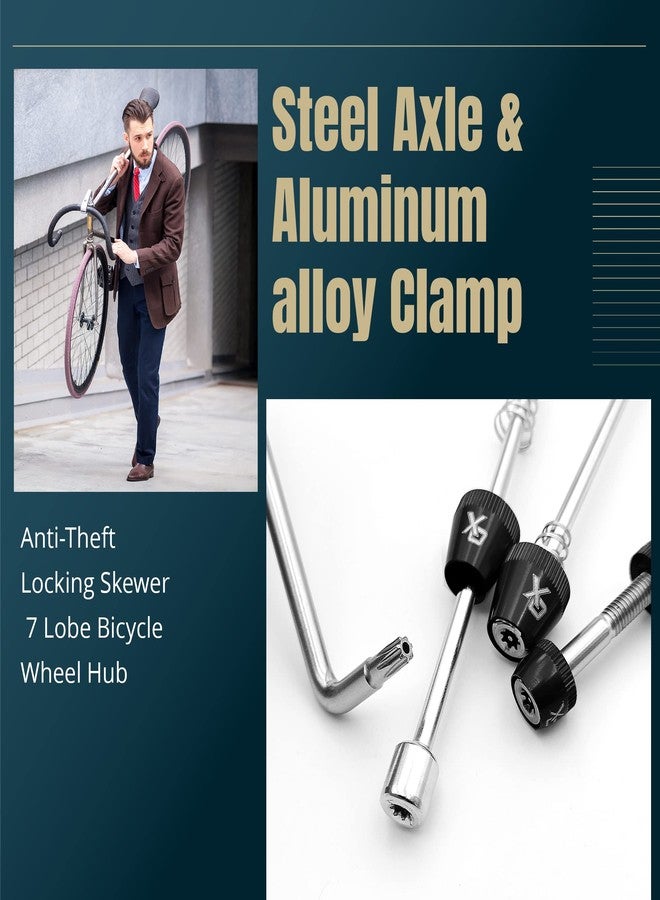 ONIPAX Bike Anti-Theft Locking Skewer 7 Lobe Bicycle Wheel Hub Secure Binder Bolt Kit with Key - Image 3