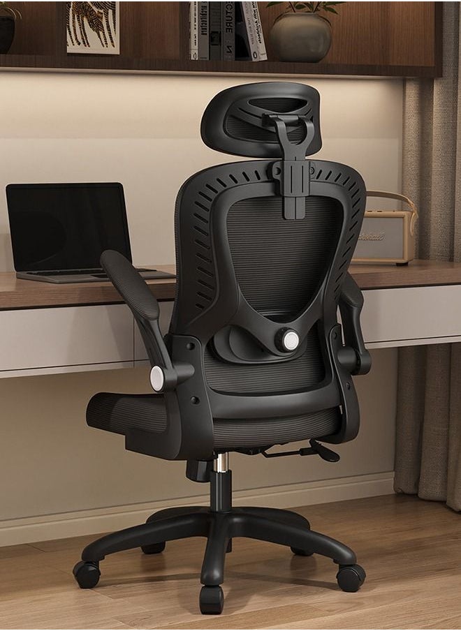 Arabest - Office Chair, High Back Ergonomic Desk Chair, Breathable Mesh Desk Chair with Adjustable Lumbar Support and Headrest, Swivel Task Chair with flip-up Armrests - Image 1