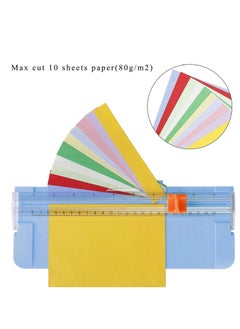 Y&D Paper Cutter A5 Trimmer Titanium Scrapbooking Tool with Automatic Security Safeguard and Side Ruler for Label Card Standard Cutting Blue  - Image 5