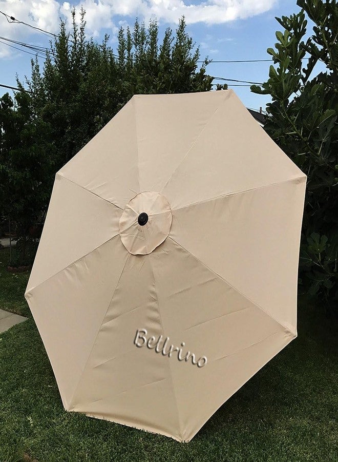 بيلرينو مظلة بديلة من BELLRINO DECOR بلون بيج داكن، قوية وسميكة، لمظلات بطول 9 أقدام و8 أضلاع (المظلة فقط) (BEIGE-98) - Image 2