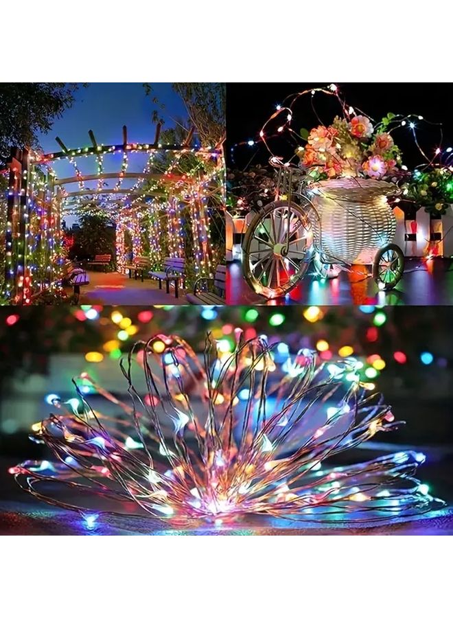 أضواء سلسلة شمسية متعددة الألوان 7 أمتار 50 لمبة LED، 8 أوضاع، IP54 للحدائق وساحات الحفلات - Image 3