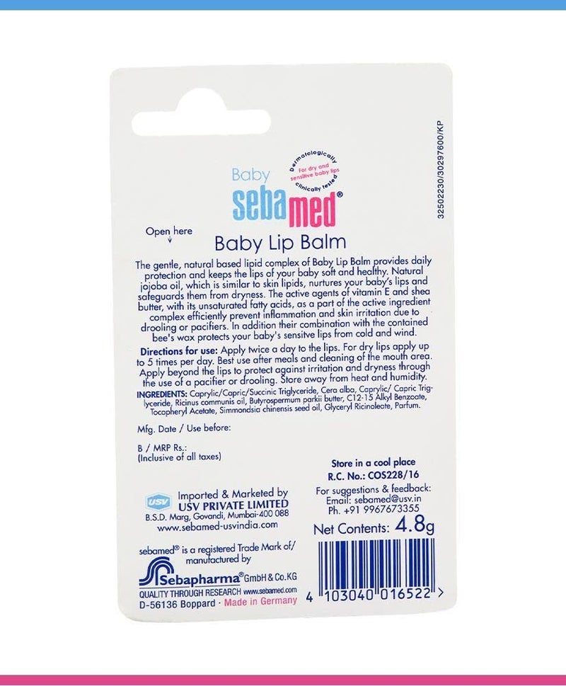 Sebamed Baby Lip BalmSoft Lipswith Shea Butter Jojoba Oil Beeswax48 gm - Image 4
