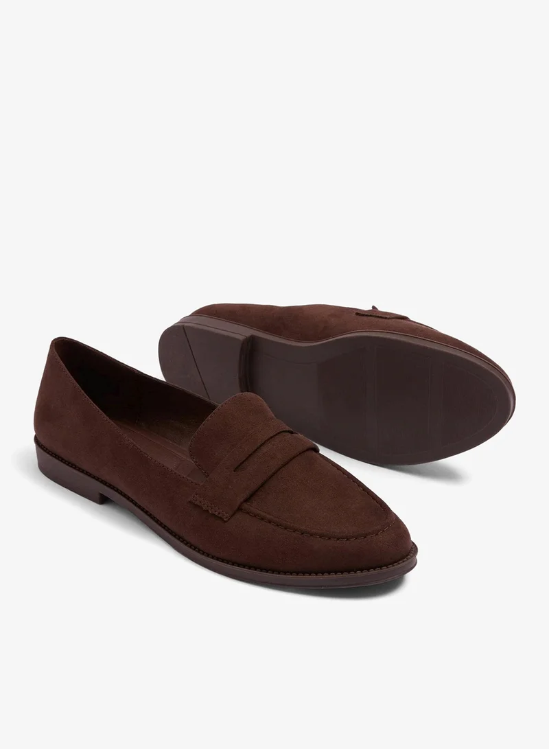 Matalan Chocolate Brown Faux Suede Loafers