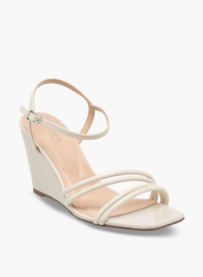 Celeste IVORY Women Strappy Wedge Heel Sandals for Women | Best Price UAE