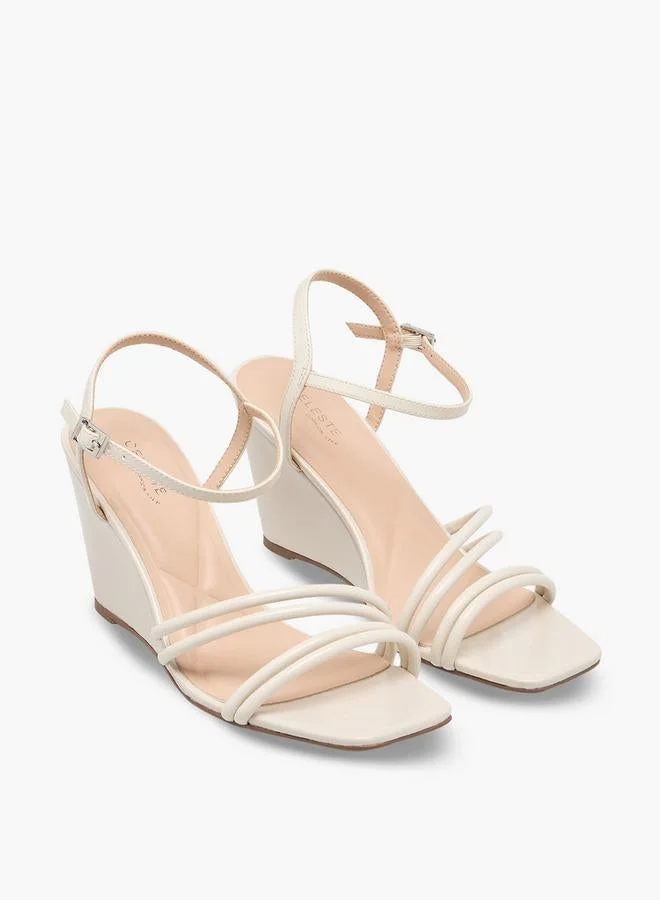 Celeste IVORY Women Strappy Wedge Heel Sandals for Women | Best Price UAE