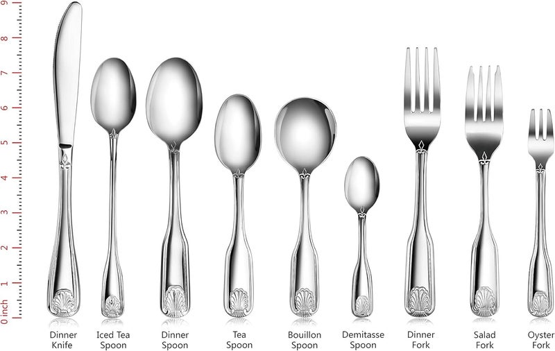 New Star Foodservice 58246 Shell Pattern 180 Stainless Steel Dinner Knife 86inch Set of 12 - Image 4