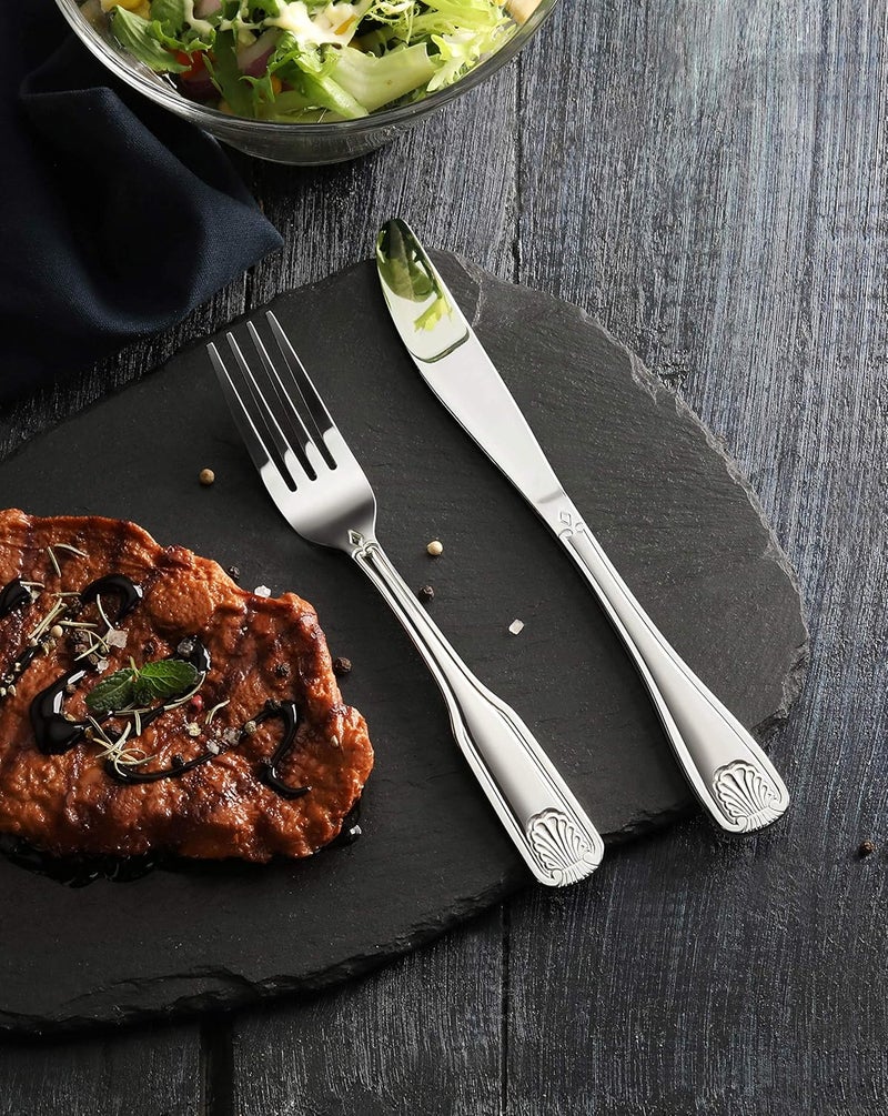 New Star Foodservice 58246 Shell Pattern 180 Stainless Steel Dinner Knife 86inch Set of 12 - Image 5