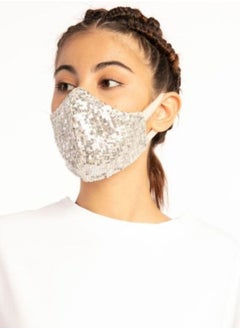 VENTIUP Sequin Mask Beige Silver  - Image 1