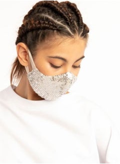 VENTIUP Sequin Mask Beige Silver  - Image 2
