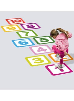 Generic 10 Number Footprint Floor Sticker Puzzle Games Number Hopscotch Sticker Floor Decals Lattice Floor Sticker For Kids  - Image 1
