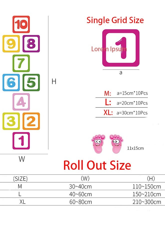 Generic 10 Number Footprint Floor Sticker Puzzle Games Number Hopscotch Sticker Floor Decals Lattice Floor Sticker For Kids  - Image 2