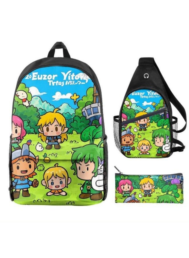 Universal cartoon new three-piece schoolbag - 454  - Image 1
