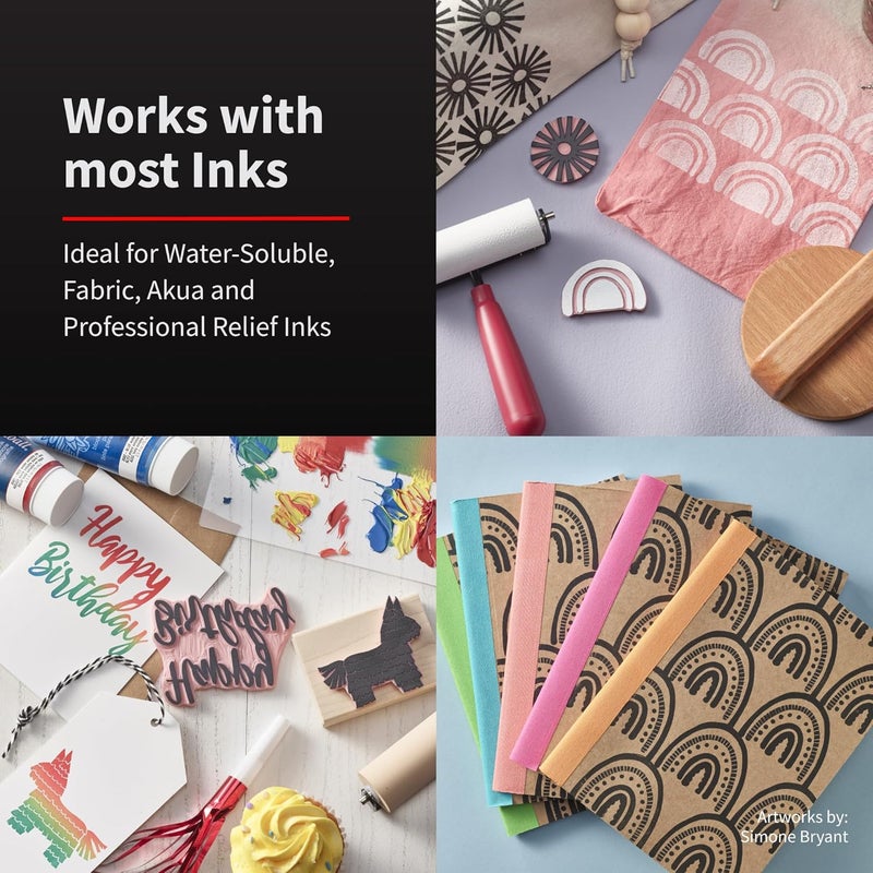 Speedball Soft Rubber Brayer, 3-Inch - Versatile Printmaking Roller Tool for Gel & Block Printing - Image 4