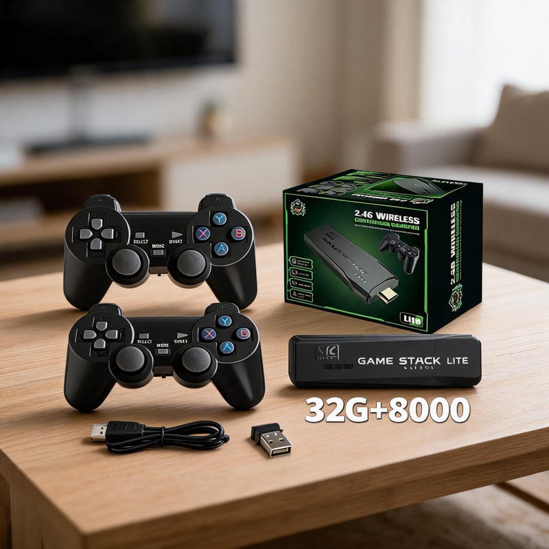 M8 Retro Home Game Console with Dual Wireless Controllers, HDMI Output - Image 1
