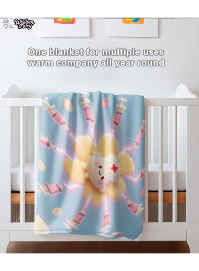 عام Wisdom Fairy (أحدث) بطانية رقيقة من الفانيلا (دافئة ومريحة، ومناسبة للنوم، واستخدام اللعبة، وإزالة الغبار والرمل) 150 سم * 200 سم - 119 - Image 1