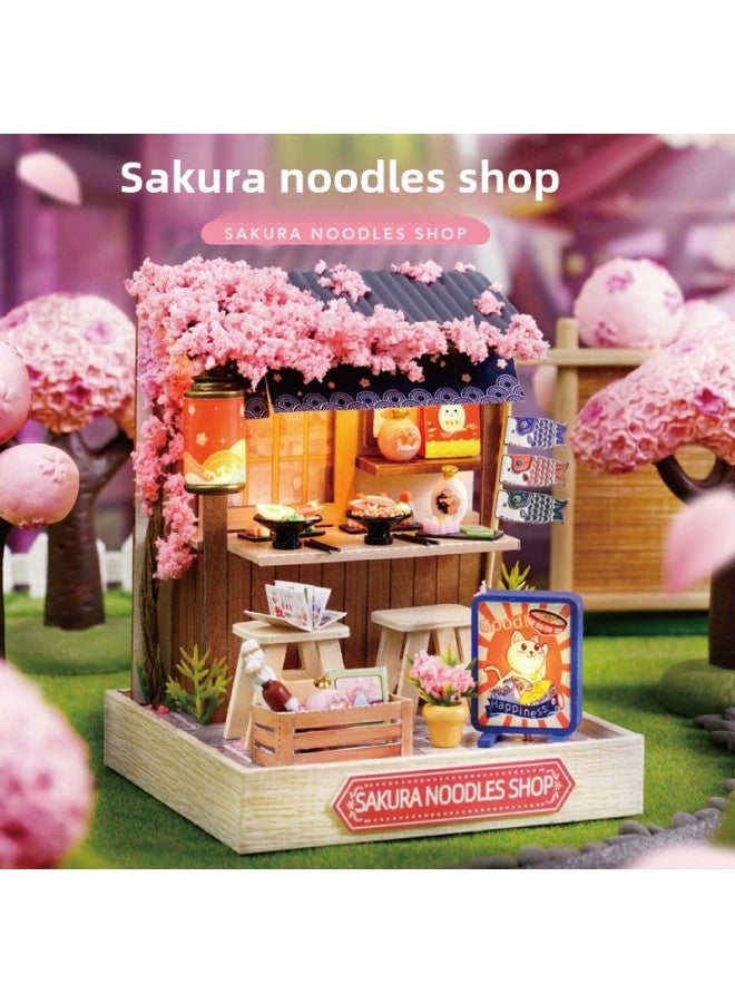 Zhiqu House Happy One Pavilion Diy Handmade Assembled 3D Assembled Model Toys Cabin Toys And Gifts-Color:QT-033 Garden Corner Led Lamp Dust Cover Glue-(Chinese Version)  - Image 2