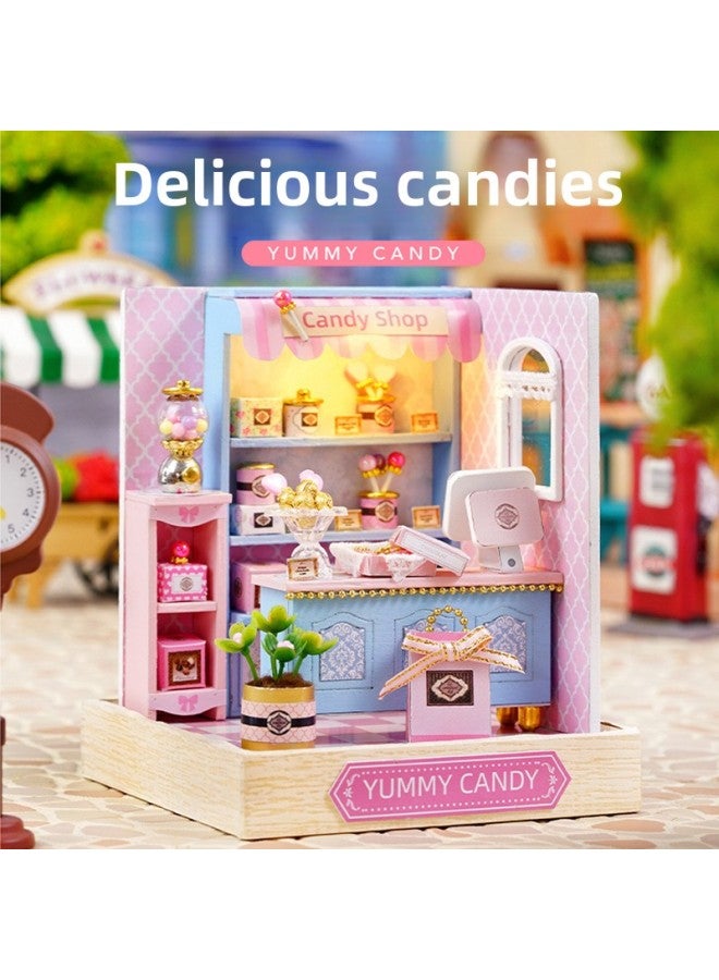 Zhiqu House Happy One Pavilion Diy Handmade Assembled 3D Assembled Model Toys Cabin Toys And Gifts-Color:QT-033 Garden Corner Led Lamp Dust Cover Glue-(Chinese Version)  - Image 3