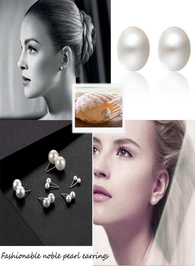 Spiritlele 12 Pairs 3-8mm Pearl Stud Earrings Set Assorted Cubic Zirconia Crystal Pierced Earrings for Women - Image 2