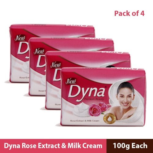 DYNA صابون دينا، حليب وورد، 100 جرام (عبوة من 4) - Image 2