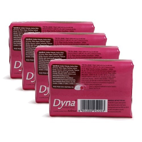 DYNA صابون دينا، حليب وورد، 100 جرام (عبوة من 4) - Image 3