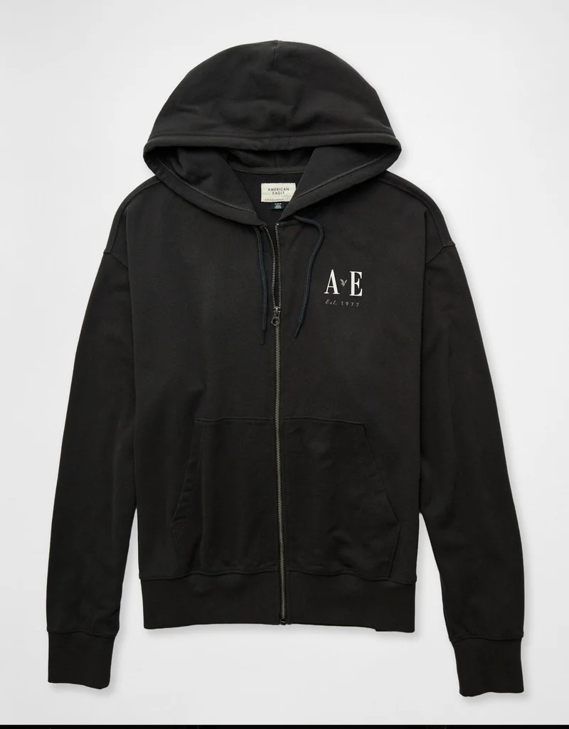 American Eagle  AE Full-Zip Graphic Hoodie for Men | Best Price UAE