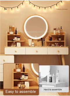 keke Multifunctional Makeup Vanity Dressing Table with Drawers 115 CM  - Image 5