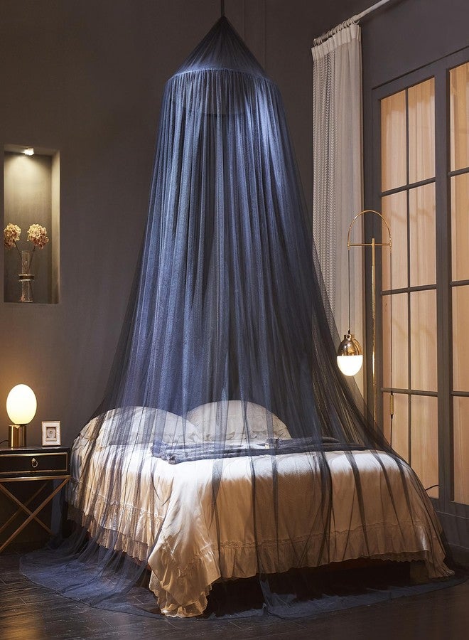 Mengersi Bed Canopy Mosquito Net for Bed, Canopy Bed Curtains, Dome Mosquito Netting Bed Tent, Indoor Outdoor, Black, Full Size - Image 2