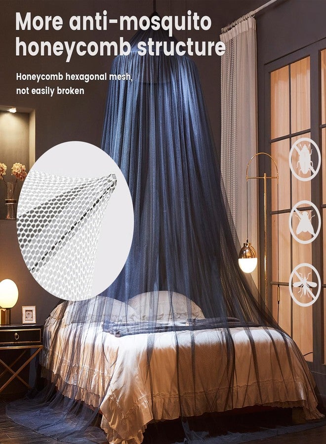 Mengersi Bed Canopy Mosquito Net for Bed, Canopy Bed Curtains, Dome Mosquito Netting Bed Tent, Indoor Outdoor, Black, Full Size - Image 4