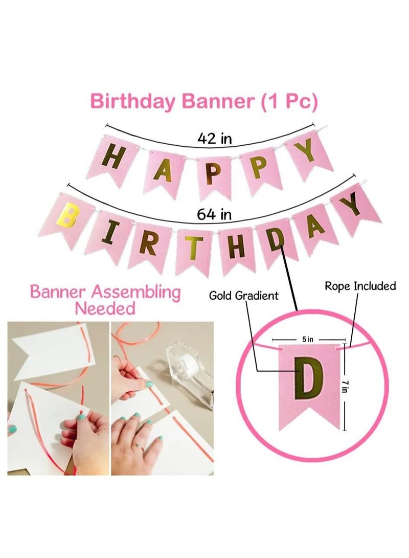 Highland Set of 9 Happy Birthday Banner and Confetti  Balloon Set  - Image 2