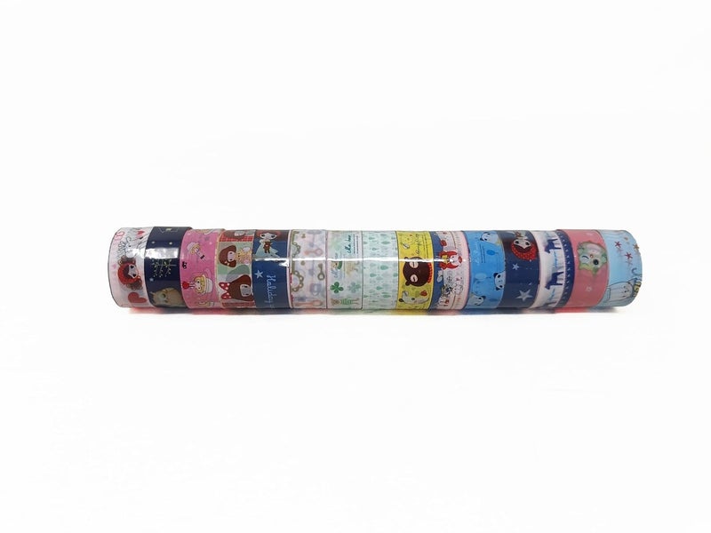 Generic Geeta Store Multicolor Washi Tape Set Decorative Masking Paper Tape for Scrapbooking Planners Gift Wrapping DIY Crafts Pack of 5  - Image 3