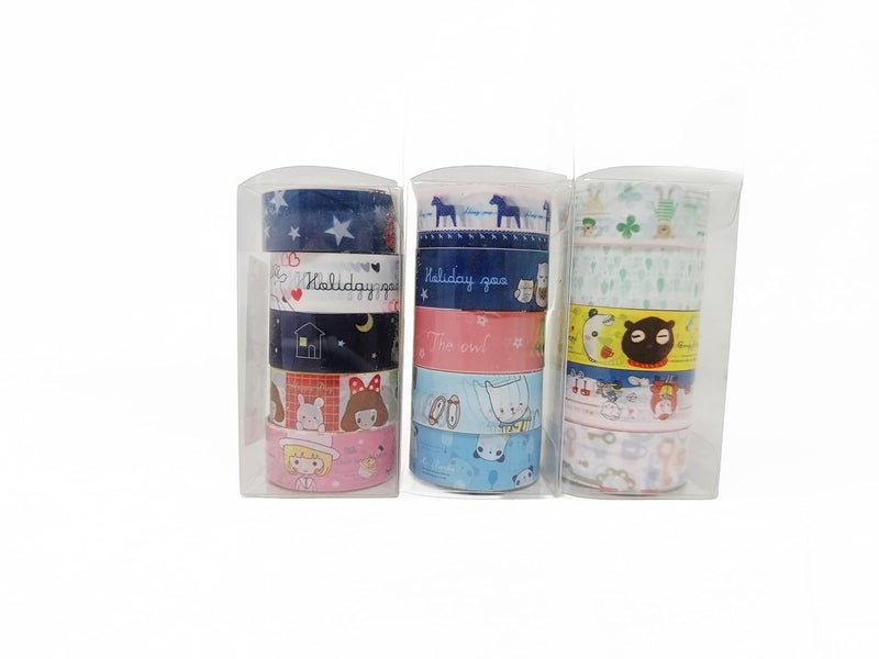 Generic Geeta Store Multicolor Washi Tape Set Decorative Masking Paper Tape for Scrapbooking Planners Gift Wrapping DIY Crafts Pack of 5  - Image 5