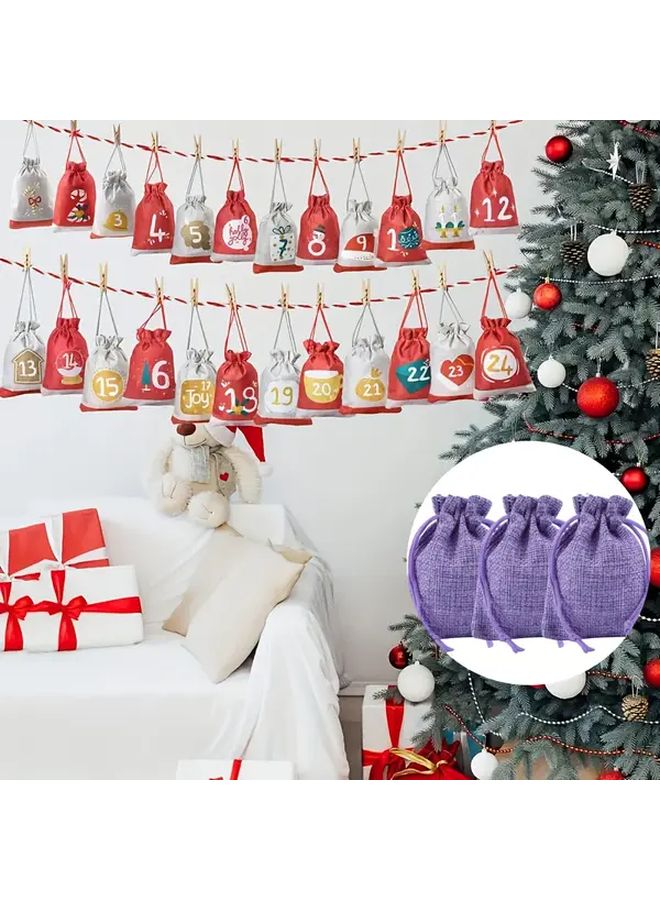 10 Pcs Reusable Linen Gift Bags 5 Sizes Drawstring Jewelry Pouches Wedding Christmas - Image 4