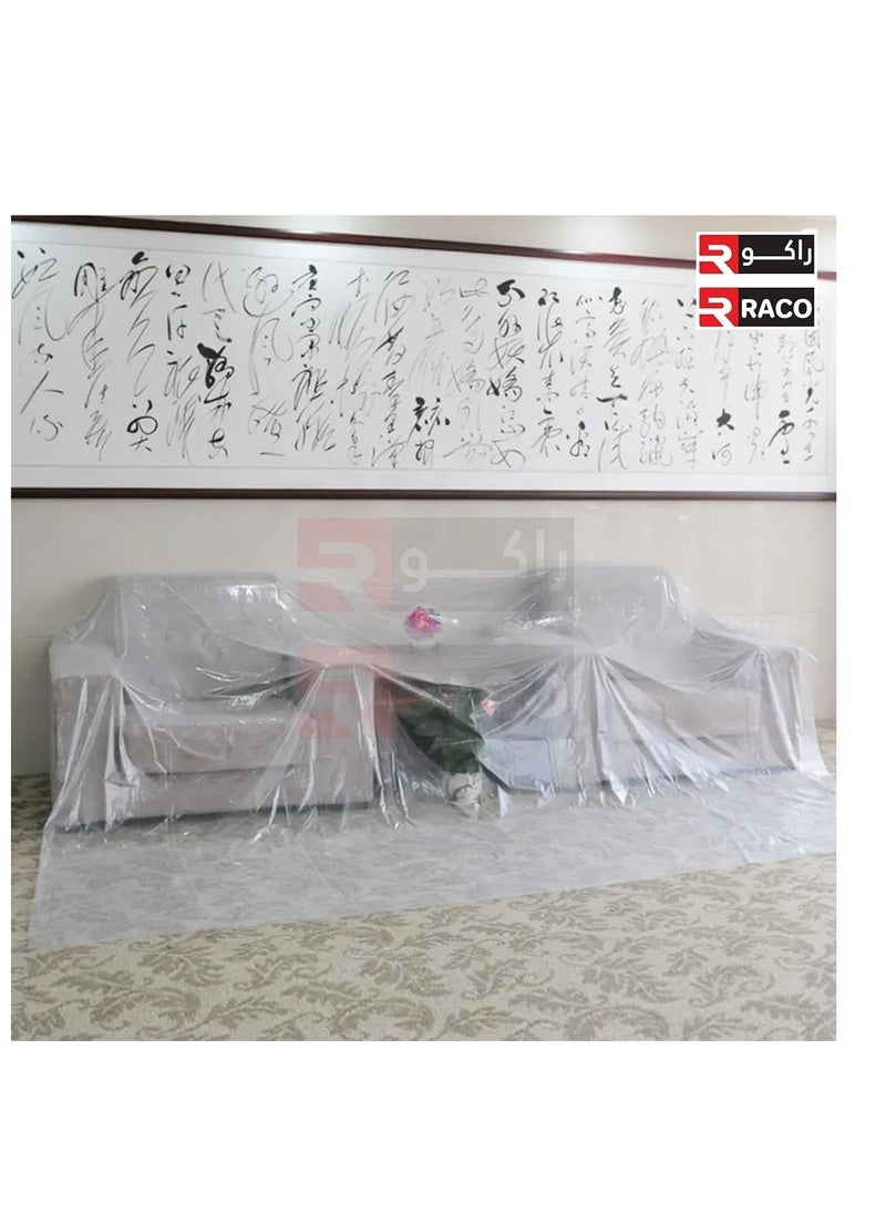 RACO Durable Polythene Sheet Roll for Floors and Furniture Protuct from Dust and Water when Painting and Decorating (200G, 10M)