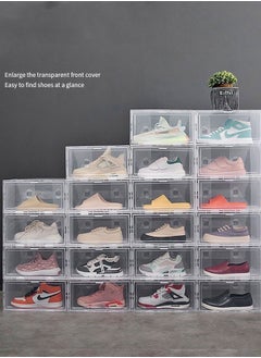 GoldenLike Shoe Storage Box,Stackable Shoe Organizer for Closet,5 Pack Plastic Shoe Storage Containers with Lids,Space Saving Shoe Sneaker Containers Fit up to US Size 12(Transparent)  - Image 3