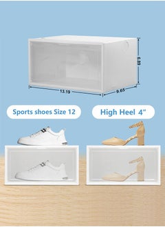 GoldenLike Shoe Storage Box,Stackable Shoe Organizer for Closet,5 Pack Plastic Shoe Storage Containers with Lids,Space Saving Shoe Sneaker Containers Fit up to US Size 12(Transparent)  - Image 4