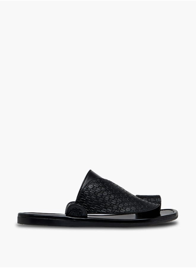 LBL by Shoexpress Men's Embroidered Slip-On Arabic Sandals with Toe Loop Detail  - Image 2