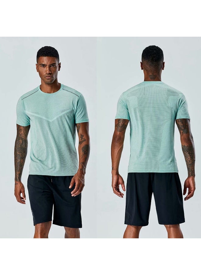 Summer Fashion Light Sweat Men's Sports Models Quick Dry T-shirt Fitness Running Round Neck Short Sleeve Fitness Running - Image 2