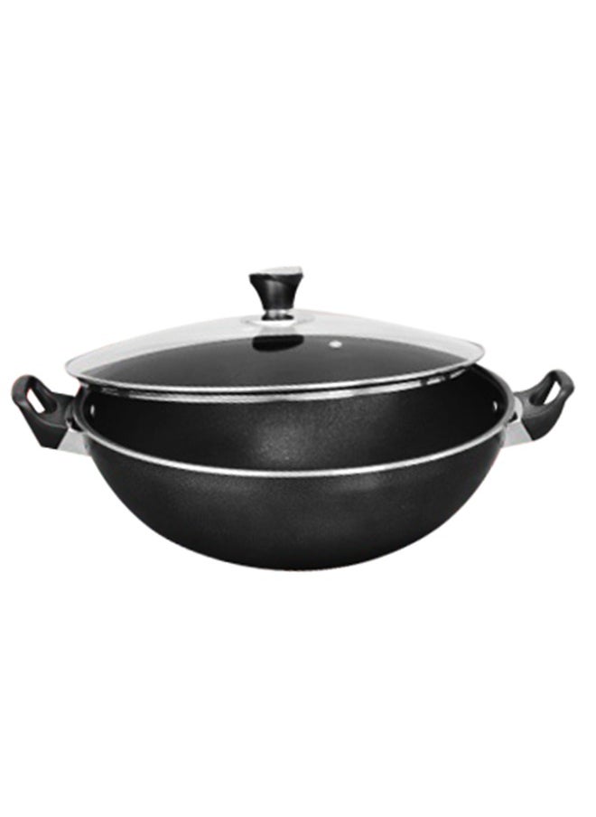 SONEX Sonex Cooking Wok With Glass Lid 30 cm & 4 Ltr Capacity, Teflon Non-Stick Coating, PFOA Free & Bakelite Heat Resistant Handle, Durable, Long Lasting Construction, Even Heating, Easy to Clean  - Image 3